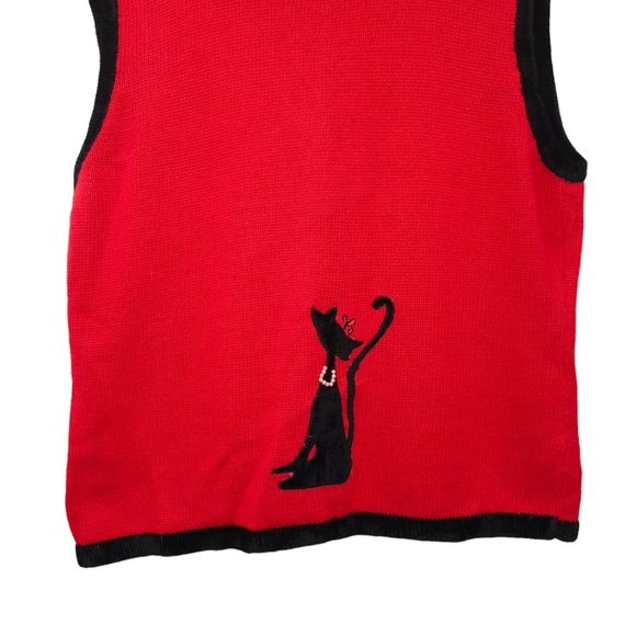 Lisa International Button Front Vest L Cat Purse Faux Fur Detachable Collar - Picture 15 of 16